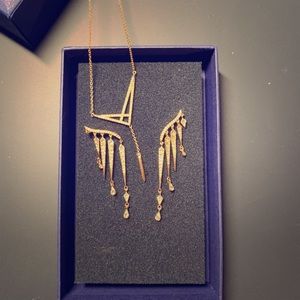 Swarovski Rose Gold Earring and Necklace Set